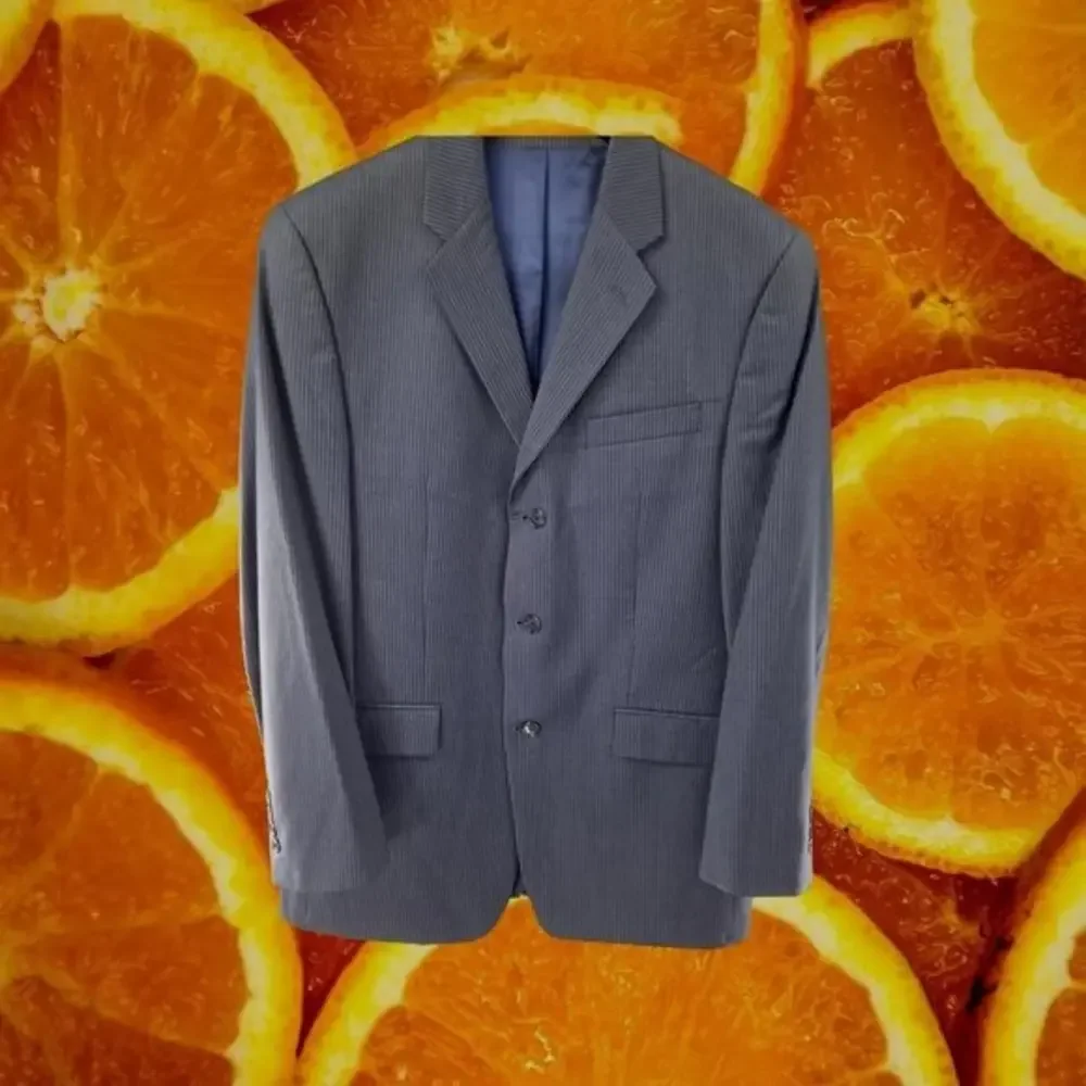 CALVIN Klein Dark Blue Pinstripe Suit Jacket Size 40R